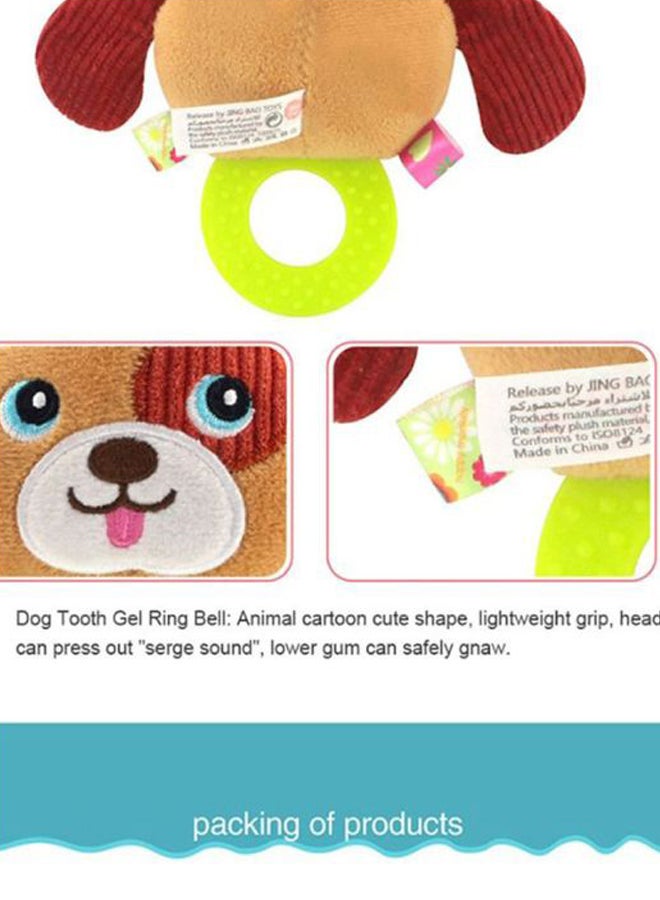 Stuffed Dog Shape Hand Grasp Teether 13x9.5x3cm