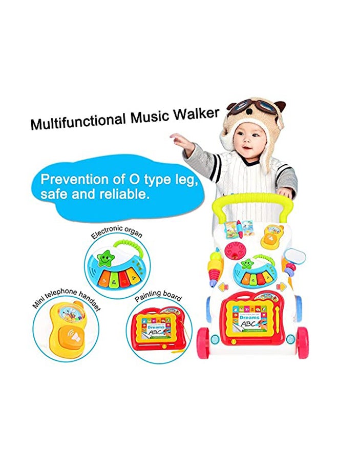 Multi-Functional Music Walker Speed Control And Adjustable Wheels Suitable Age 6-12 Months 45x42x34cm