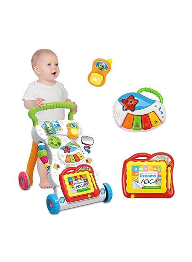 Multi-Functional Music Walker Speed Control And Adjustable Wheels Suitable Age 6-12 Months 45x42x34cm