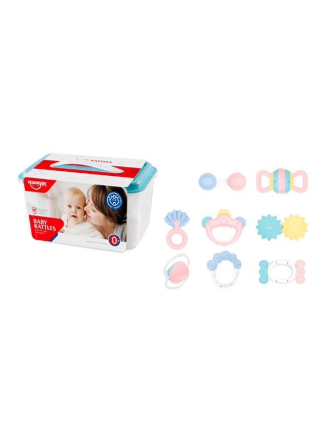 8-Piece Teether Rattle Toys Set 20.5x11x14.2cm