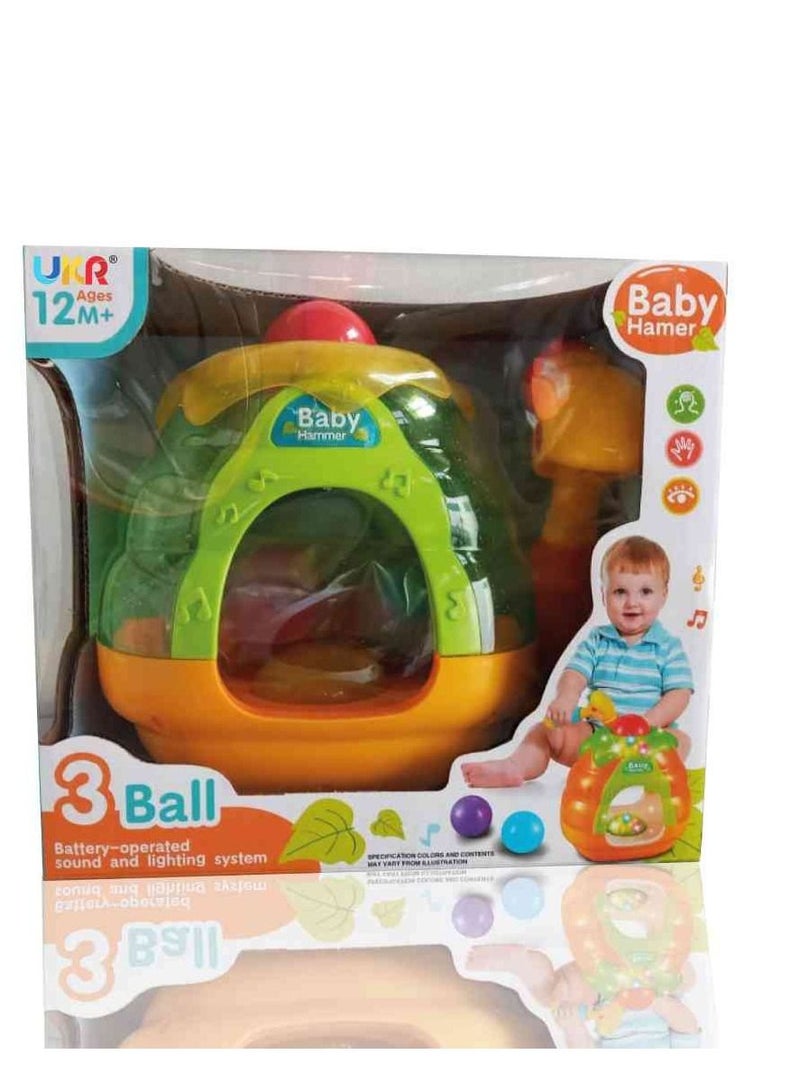 UKR Baby Hammer Toy – Color Learning Toy for Infants & Toddlers | Developmental Toy for Fine Motor Skills & Coordination | Safe Early Learning Toy for Play