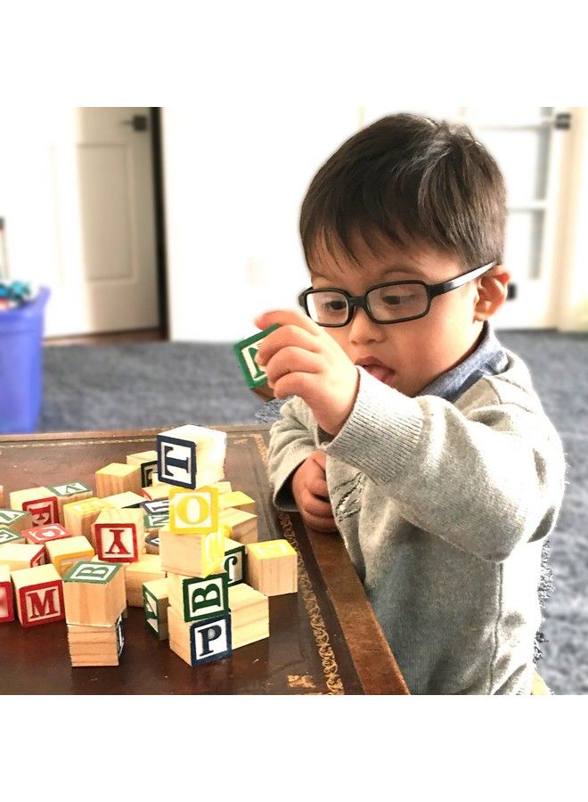 Abc Wooden Blocks For Toddlers 30 Wood Alphabet Blocks Montessori Stacking Letter Preschool Learning Toys Develop Language Skills Boys And Girls Ages 2+ Includes Ebook & Storage Bag