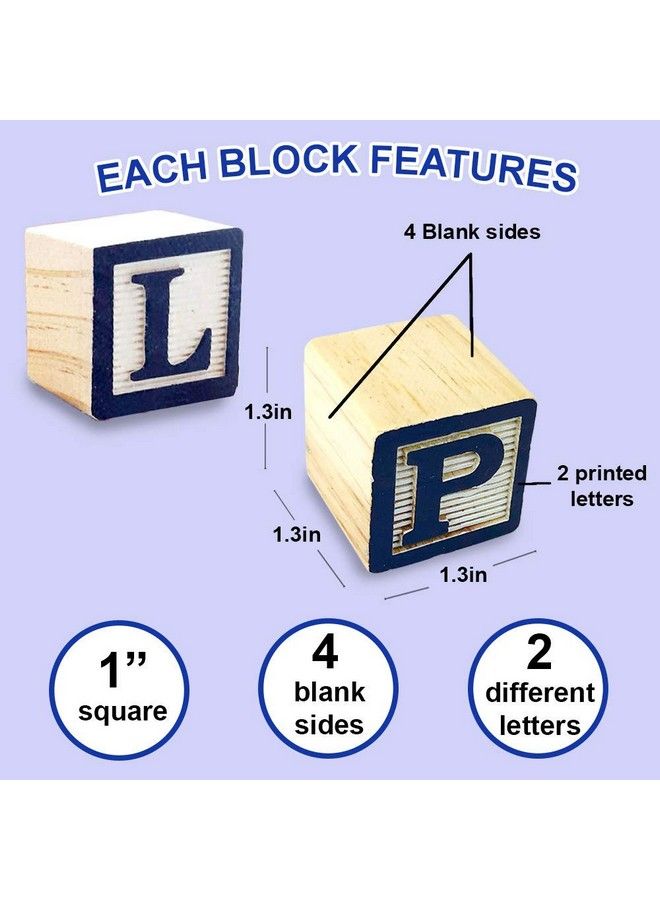 Abc Wooden Blocks For Toddlers 30 Wood Alphabet Blocks Montessori Stacking Letter Preschool Learning Toys Develop Language Skills Boys And Girls Ages 2+ Includes Ebook & Storage Bag