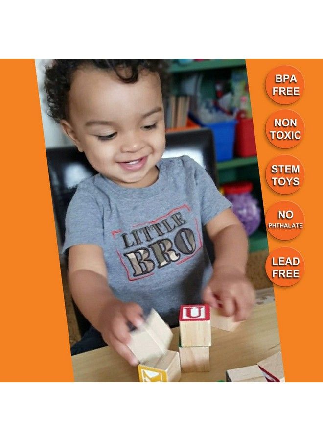 Abc Wooden Blocks For Toddlers 30 Wood Alphabet Blocks Montessori Stacking Letter Preschool Learning Toys Develop Language Skills Boys And Girls Ages 2+ Includes Ebook & Storage Bag