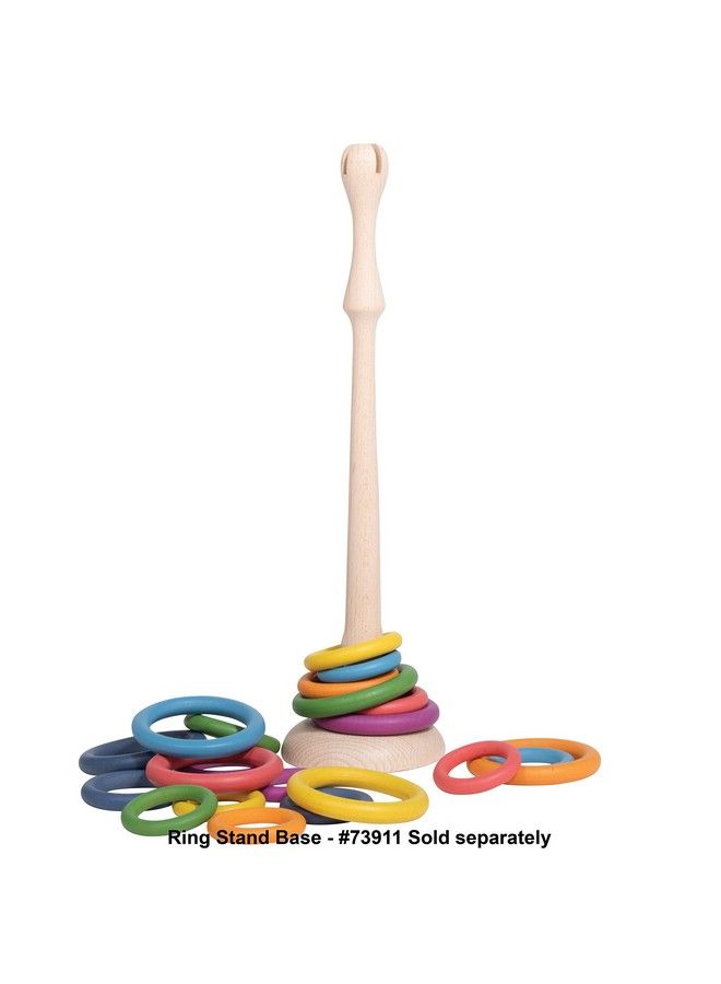 73977 Rainbow Wooden Rings Set Of 21 3 Sizes Counting And Sorting Rings Loose Parts Wooden Toy For Babies And Toddlers 10M+ Inspire Curiosity And Openended Play