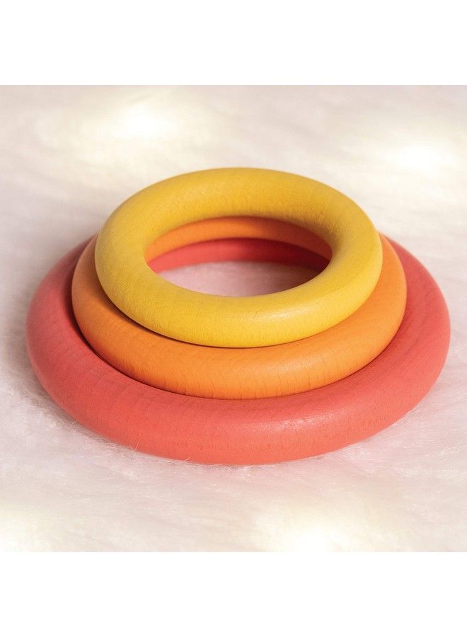 73977 Rainbow Wooden Rings Set Of 21 3 Sizes Counting And Sorting Rings Loose Parts Wooden Toy For Babies And Toddlers 10M+ Inspire Curiosity And Openended Play