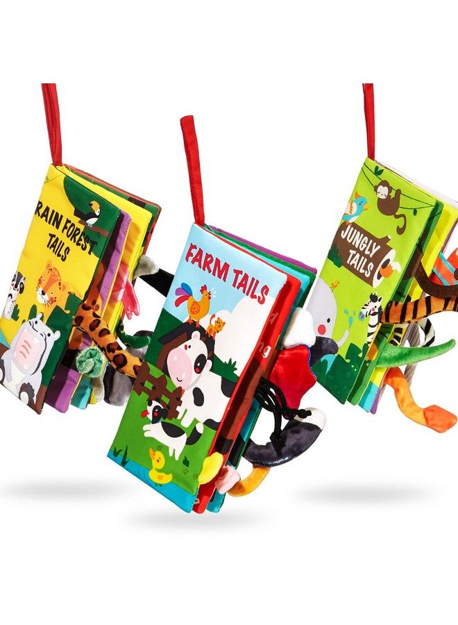 Baby Books Toys Baby Books 0 6 Months Touch And Feel Cloth Crinkle Soft Books Toys For 0 3 6 12 18 Months Infant Newborn Baby Boy Girl Shower Gifts Set Sensory Learning Stroller Toys (3Pcs)