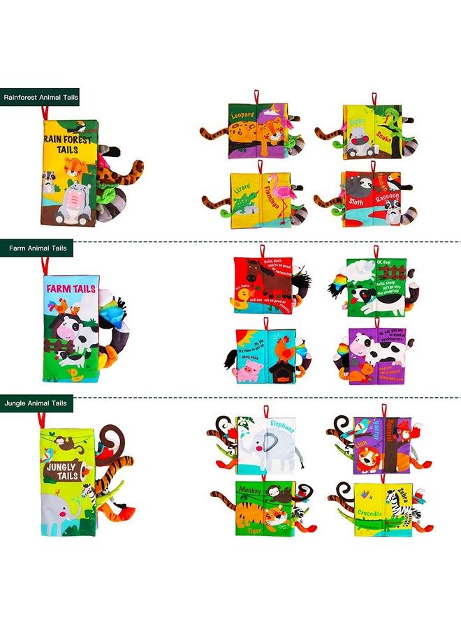 Baby Books Toys Baby Books 0 6 Months Touch And Feel Cloth Crinkle Soft Books Toys For 0 3 6 12 18 Months Infant Newborn Baby Boy Girl Shower Gifts Set Sensory Learning Stroller Toys (3Pcs)