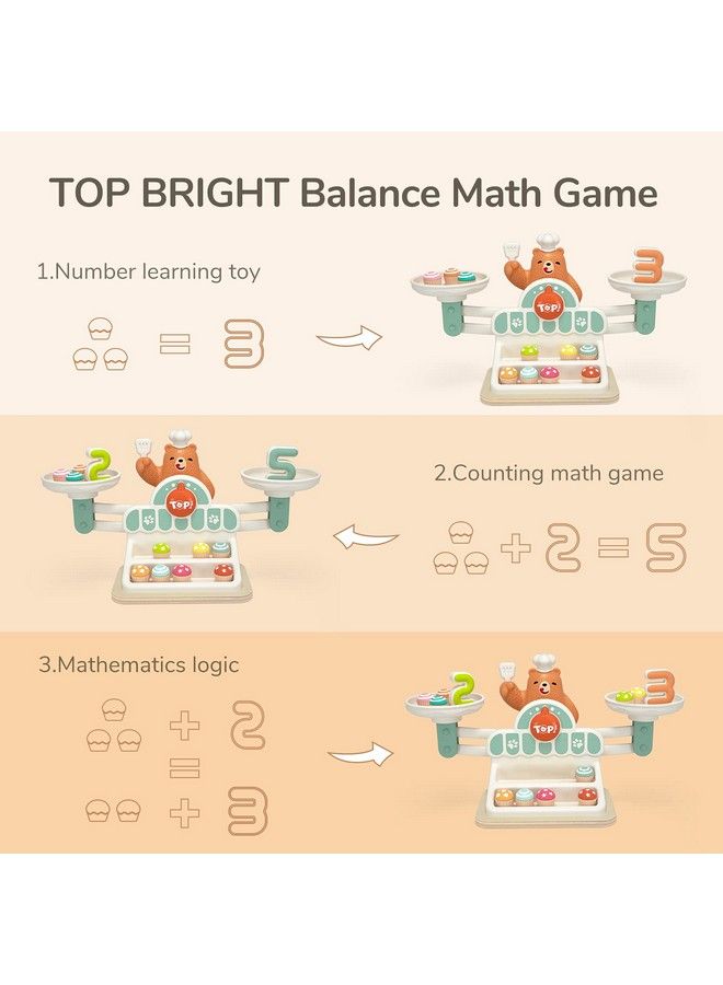 Balance Math Game For Kids Stem Toys For 3 Year Old Girls Boys Gift Balance Counting Toys Educational Kindergarten Preschool Learning Toys For Age 3 4 5