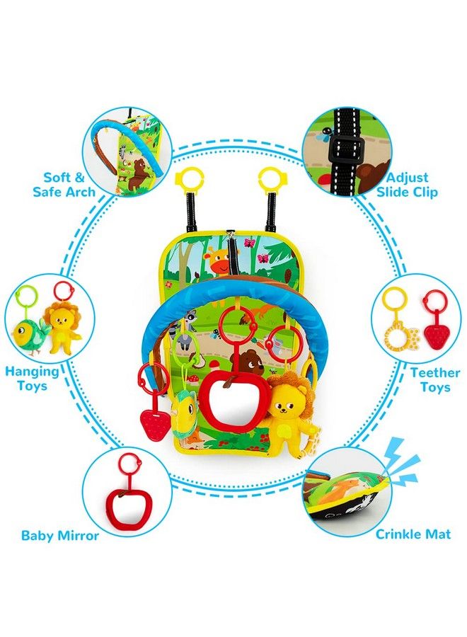 Carseat Toys For Infants 06 Months Adjustable Car Seat Toys For Babies 06 Months Kick And Play Rear Facing Car Seat Toys Double Sided With Mirror Rattle Teether Sensory Hanging Toys