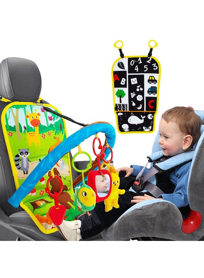 Carseat Toys For Infants 06 Months Adjustable Car Seat Toys For Babies 06 Months Kick And Play Rear Facing Car Seat Toys Double Sided With Mirror Rattle Teether Sensory Hanging Toys