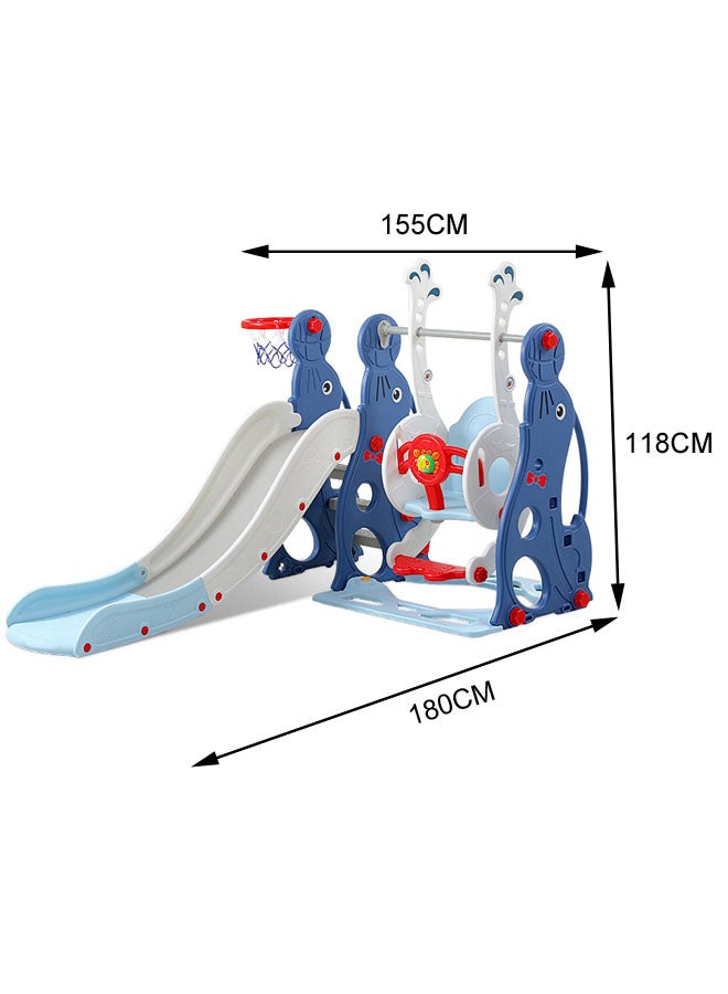 3 In 1 Swing And Slide Set With Basketball Hook 180X155X118cm