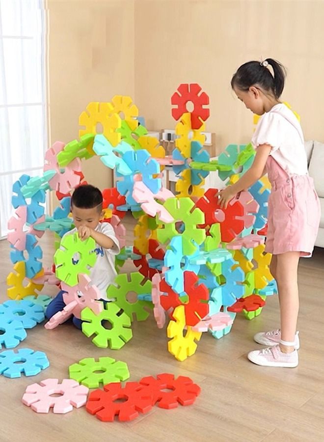 50PCS Kids Snowflake Multicolor Building Blocks Educational Learning Toy