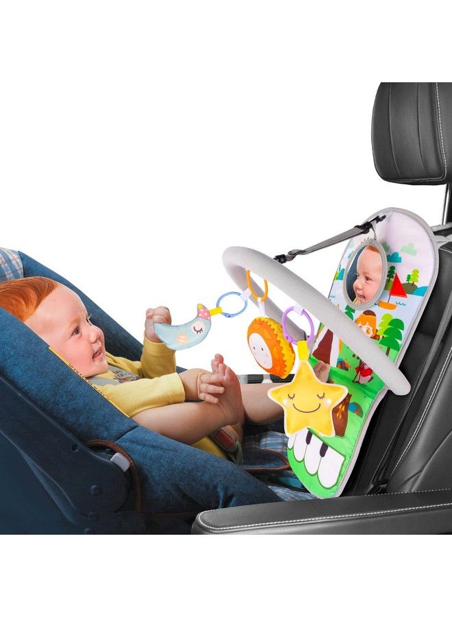 Car Seat Toys For Baby Infant 6 Months And Up Carseat Toys Adjustable With Baby Mirror And Hanging Squeaky Sensory Soft Baby Toys 6 To 12 Months (With Music)