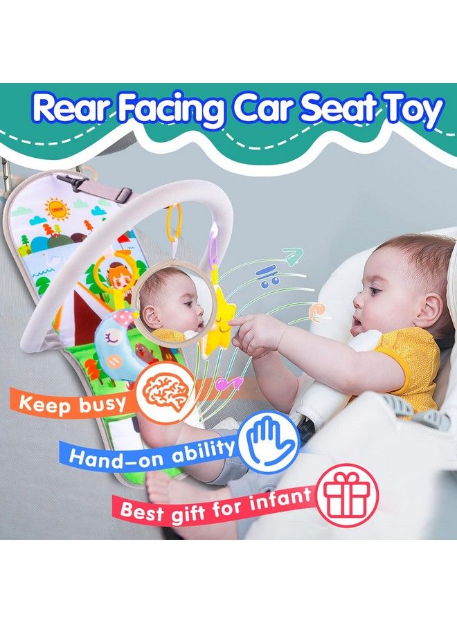 Car Seat Toys For Baby Infant 6 Months And Up Carseat Toys Adjustable With Baby Mirror And Hanging Squeaky Sensory Soft Baby Toys 6 To 12 Months (With Music)