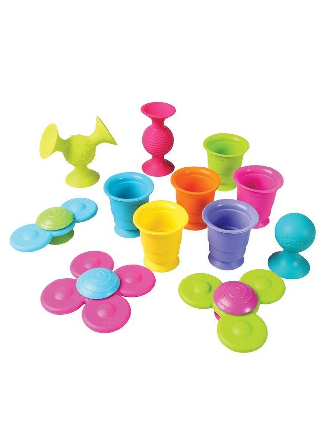 Fat Brain Suction Cup Toys Bundle 3 Pipsquigz 3 Whirly Squigz Fidget Spinners 6 Kupz Stackable Baby Toy Cups Bpa Free Sensory Toy Set In Zippered Storage Bag
