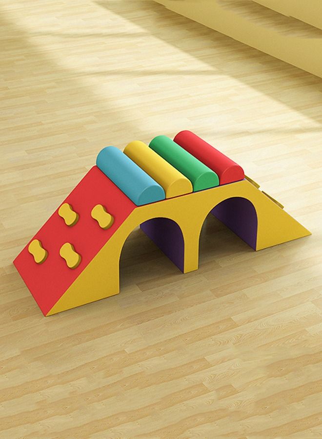 Funny Soft Play Climbing Set Tunnel Holes Rainbow Bridge For Indoor Playground Equipment