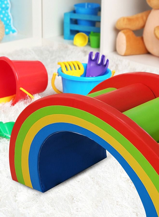 Kids Play Soft Set Climb And Crawl Slide Training Aids Pvc Play Rainbow Bridge