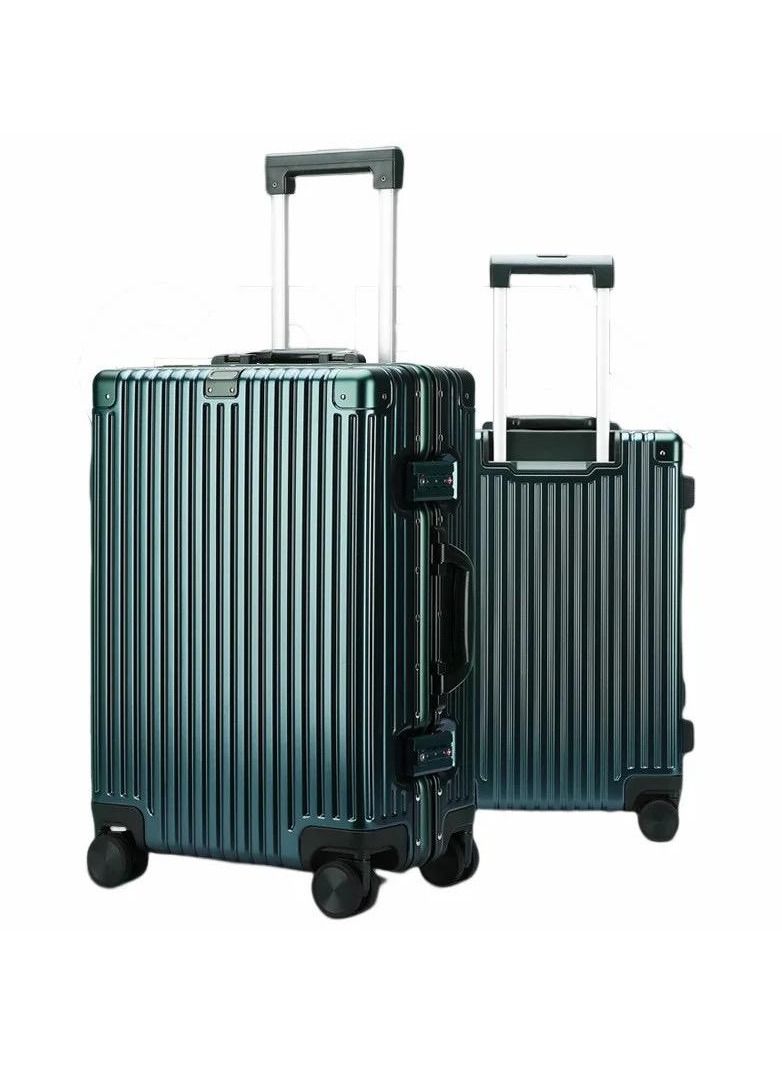 Luggage Set Of Check-in and Hand Carry Baggage Aluminum Shape 2 Pieces - 10kg-20inch and 20kg-24inch.