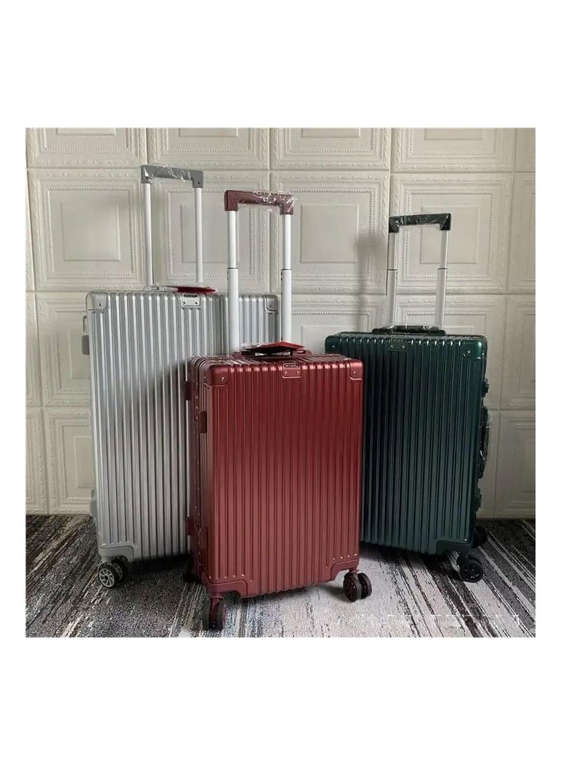 Luggage Set Of Check-in and Hand Carry Baggage Aluminum Shape 2 Pieces - 10kg-20inch and 20kg-24inch.