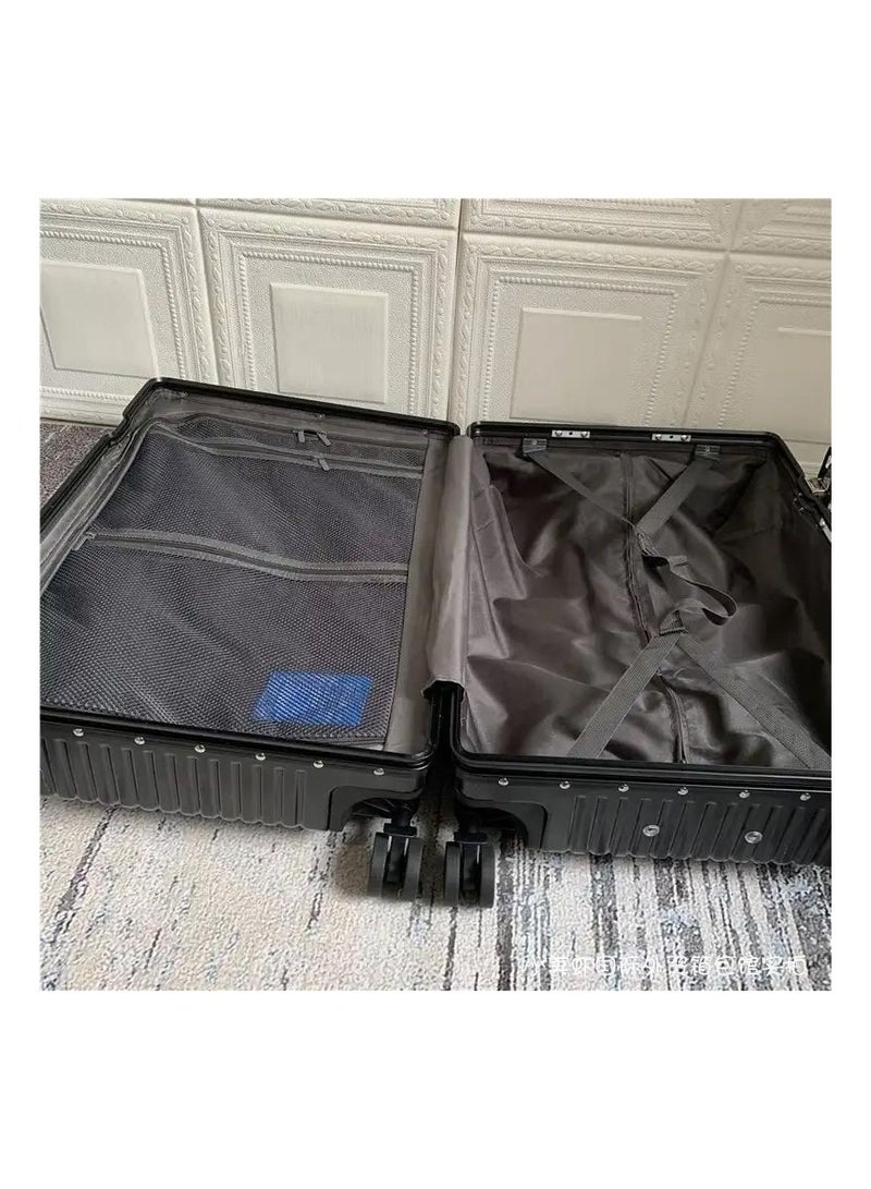 Luggage Set Of Check-in and Hand Carry Baggage Aluminum Shape 2 Pieces - 10kg-20inch and 20kg-24inch.