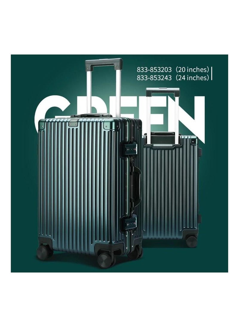 Luggage Set Of Check-in and Hand Carry Baggage Aluminum Shape 2 Pieces - 10kg-20inch and 20kg-24inch.