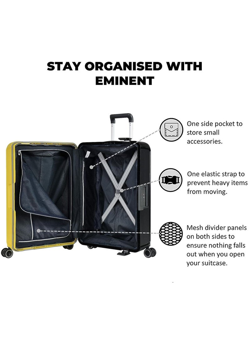 Vertica Hard Case Trolley Luggage Set of 2 Polypropylene Lightweight 4 Quiet Double Spinner Wheels With TSA Lock B0006M Yellow Black