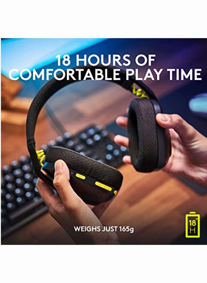 G435 LIGHTSPEED and Bluetooth Wireless Gaming Headset - Lightweight Over-Ear Headphones, Built-In Mics, 18h Battery, Compatible With Dolby Atmos, PC, PS4, PS5, Mobile