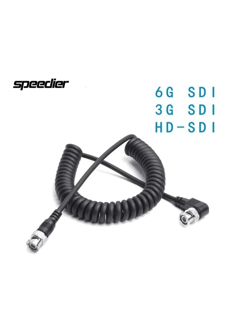 Speedier Stretch Coiled broadcast Quality Cable 6G 3G HD-SDI 4K HD SDI Spring Cable for Monitor image transmission video cable signal 4K 30P