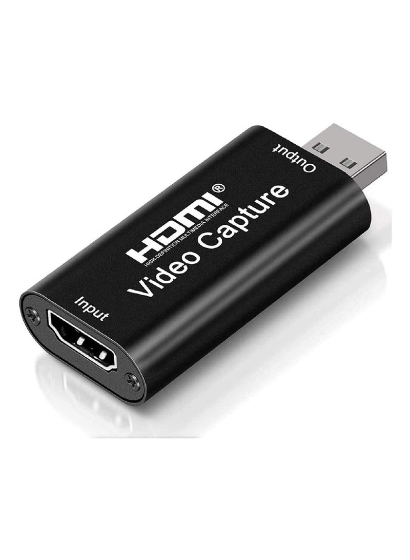 4K HDMI Video Capture Card Cam Link Card Game Capture Card Audio Capture Adapter HDMI to USB 2.0 Record Capture Device for Streaming Live Broadcasting Video Conference Teaching Gaming(Black)
