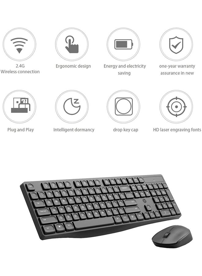 Pack Of 3 Wireless Multi-Device Bluetooth Keyboard And Mouse Set Black