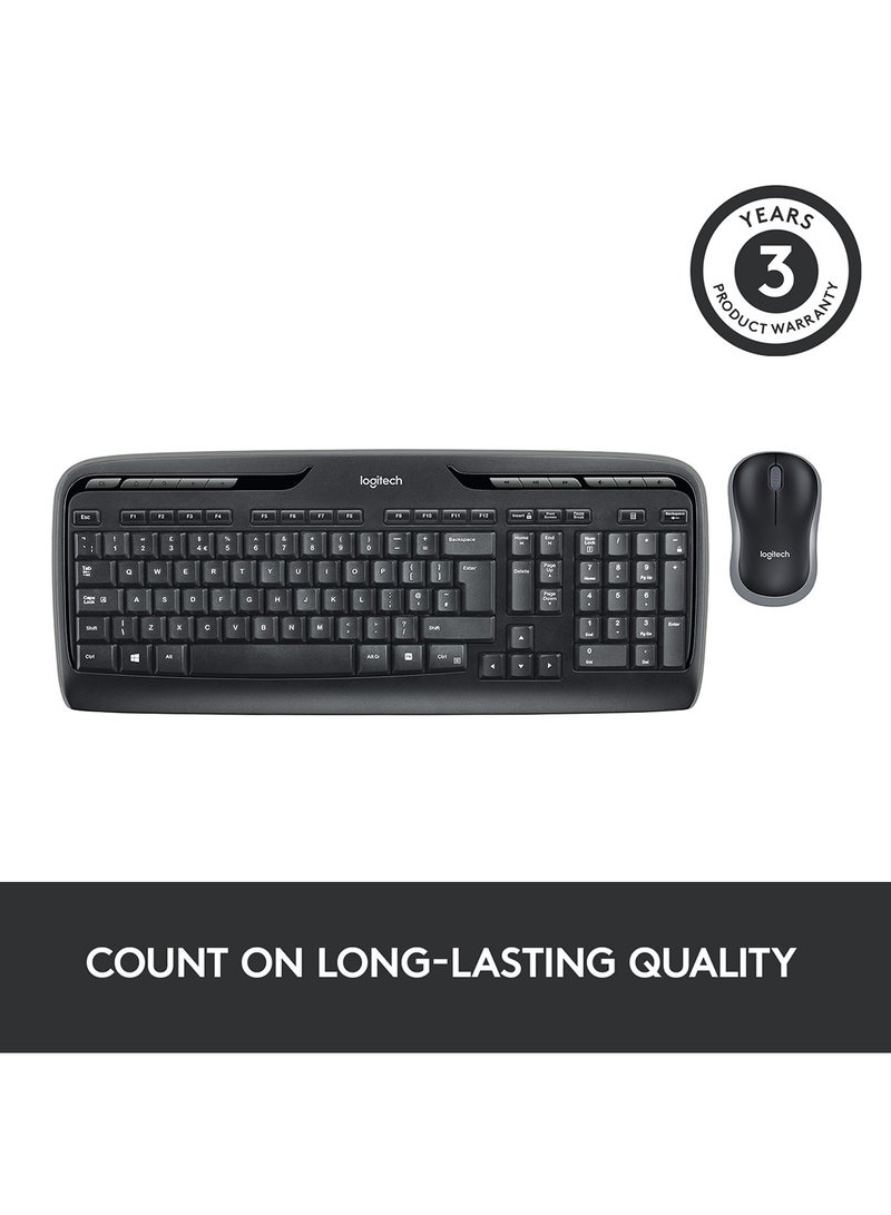 MK330 Wireless Keyboard And Mouse Combo For Windows Black