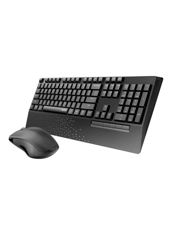 Wireless Spill-resistant Keyboard And Mouse Combo Black