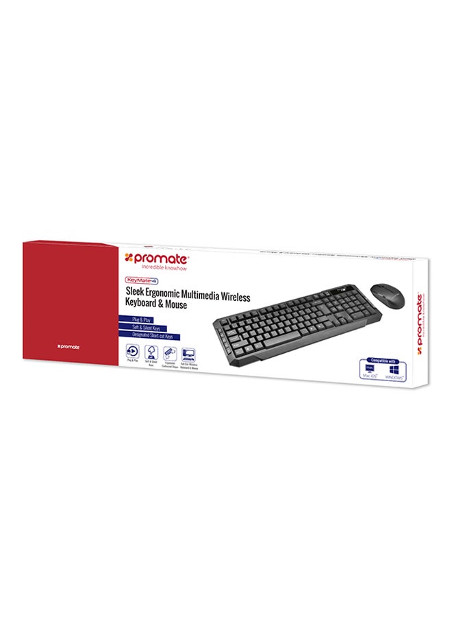 USB Wireless Keyboard And Mouse Combo Black