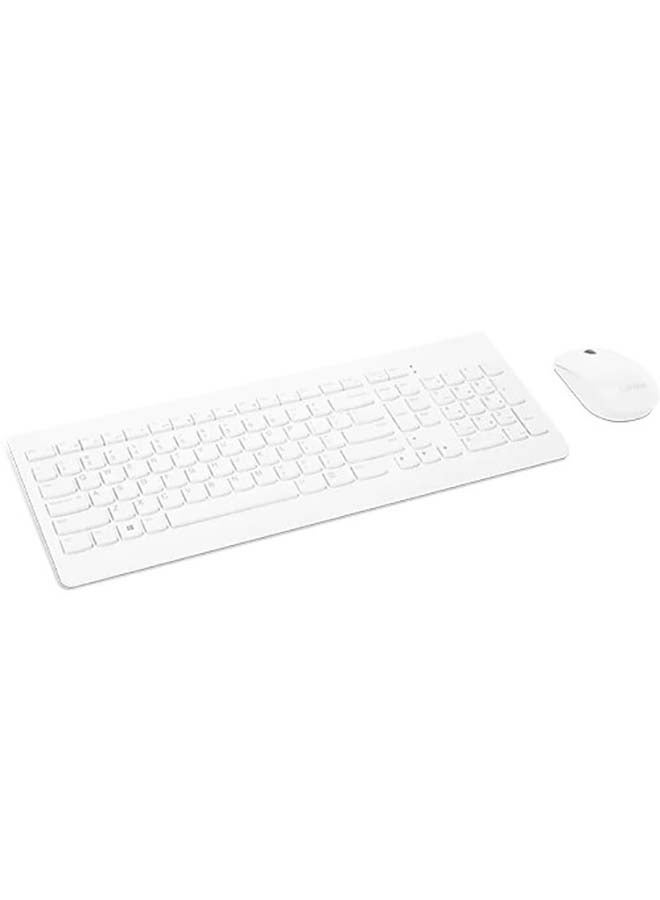 510 Wireless Combo with 2.4 GHz USB Receiver, Slim Full Size Keyboard, 1200 DPI Optical Mouse WHITE