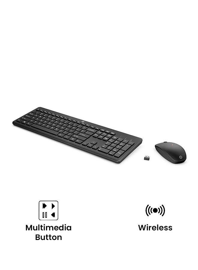 230 Wireless Keyboard and Mouse Combo Set, 1600 Dpi, English, 18H24AA#ABV Black