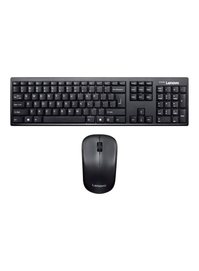 100 Wireless Combo Keyboard And Mouse Arabic Black