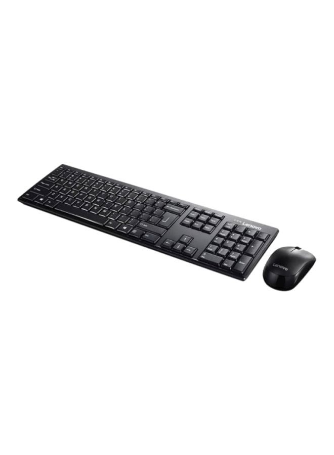 100 Wireless Combo Keyboard And Mouse Arabic Black