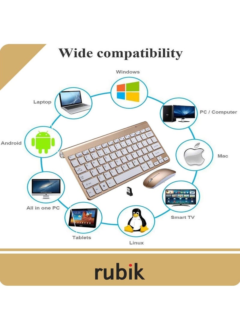 Wireless Keyboard And Mouse Combo Ultra Thin Portable 2.4Ghz Keyboard For Laptop Mac Tablet Desktop PC Computer TV Windows XP/Vista /7/8/10