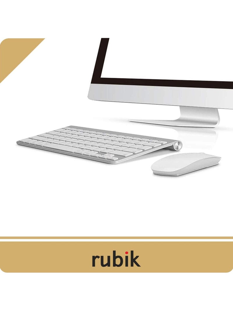 2.4Ghz Wireless Keyboard And Mouse Combo Ultra Thin Portable Keyboard Compatible with Computer, Laptop, Desktop, PC, Mac, For Windows XP/Vista / 7/8 / 10, OS Android