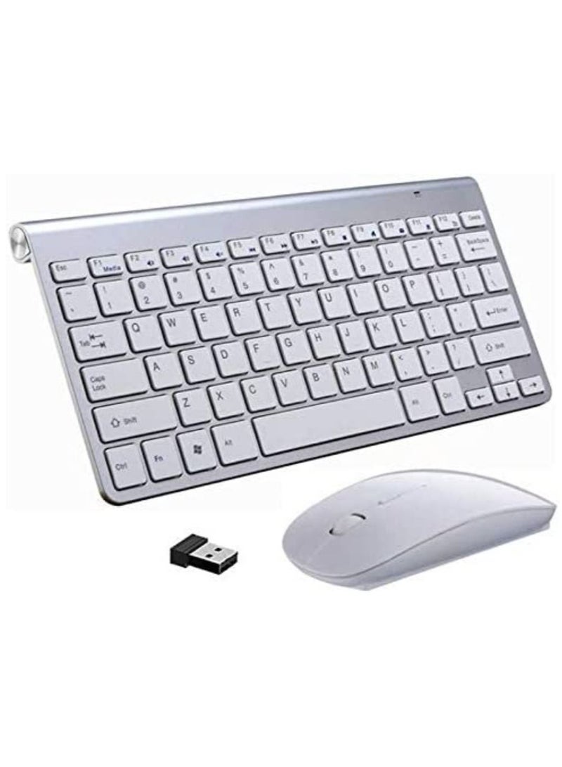 2.4Ghz Wireless Keyboard And Mouse Combo Ultra Thin Portable Keyboard Compatible with Computer, Laptop, Desktop, PC, Mac, For Windows XP/Vista / 7/8 / 10, OS Android