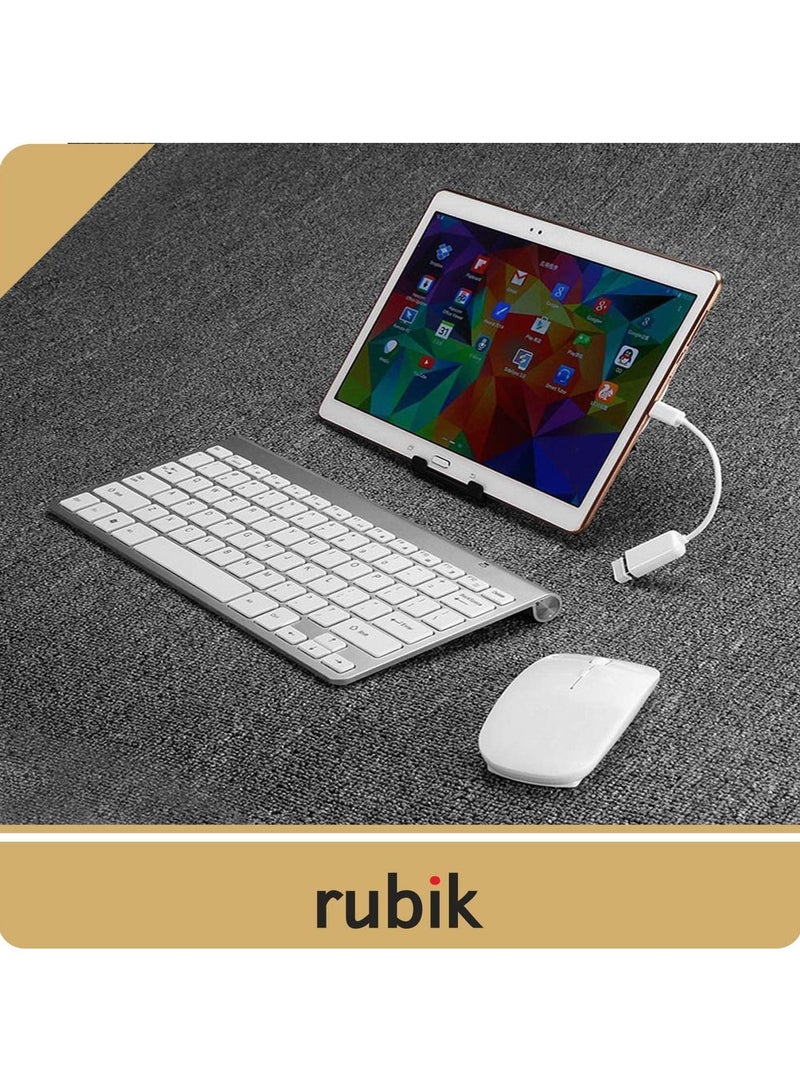 2.4Ghz Wireless Keyboard And Mouse Combo Ultra Thin Portable Keyboard Compatible with Computer, Laptop, Desktop, PC, Mac, For Windows XP/Vista / 7/8 / 10, OS Android