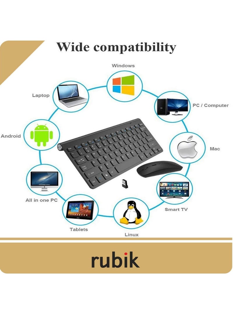 Wireless Keyboard and Mouse Combo - 2.4GHz Wireless Keyboard Mouse Combo with Long Battery Life for Laptop Mac Tablet Desktop PC Computer