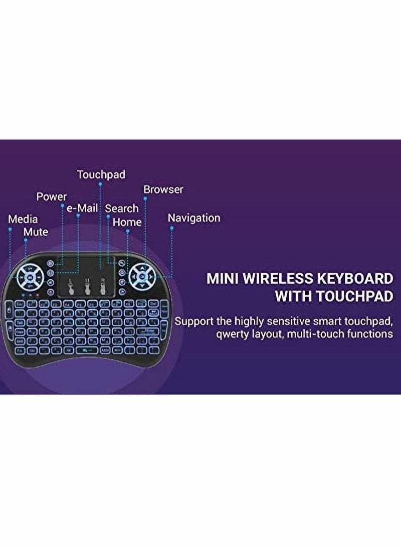 Wireless Mini Keyboard Remote Control Touchpad Mouse Combo Controller with RGB Backlit for Smart TV Android TV Box PC IPTTV 2.4GHz