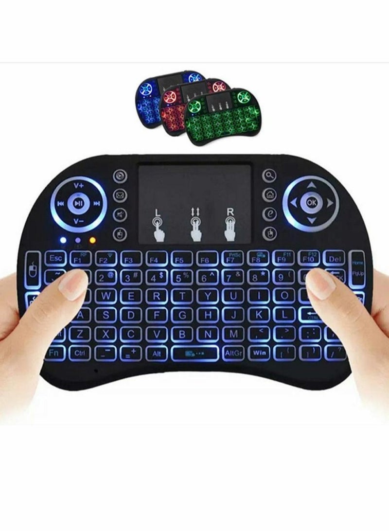 Wireless Mini Keyboard Remote Control Touchpad Mouse Combo Controller with RGB Backlit for Smart TV Android TV Box PC IPTTV 2.4GHz