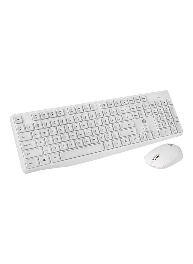 Wireless Keyboard and Mouse Combo Set White