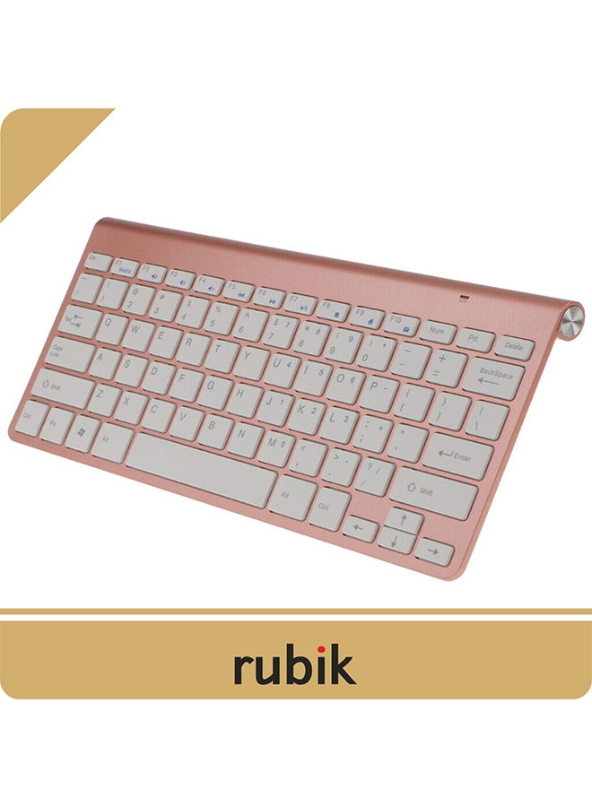 Portable Wireless Keyboard With Mouse Rose Gold