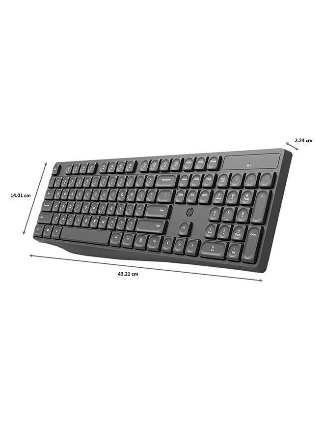 CS10 Wireless Keyboard & Mouse Combo, Ergonomic Design and Silent Typing Keys, Black