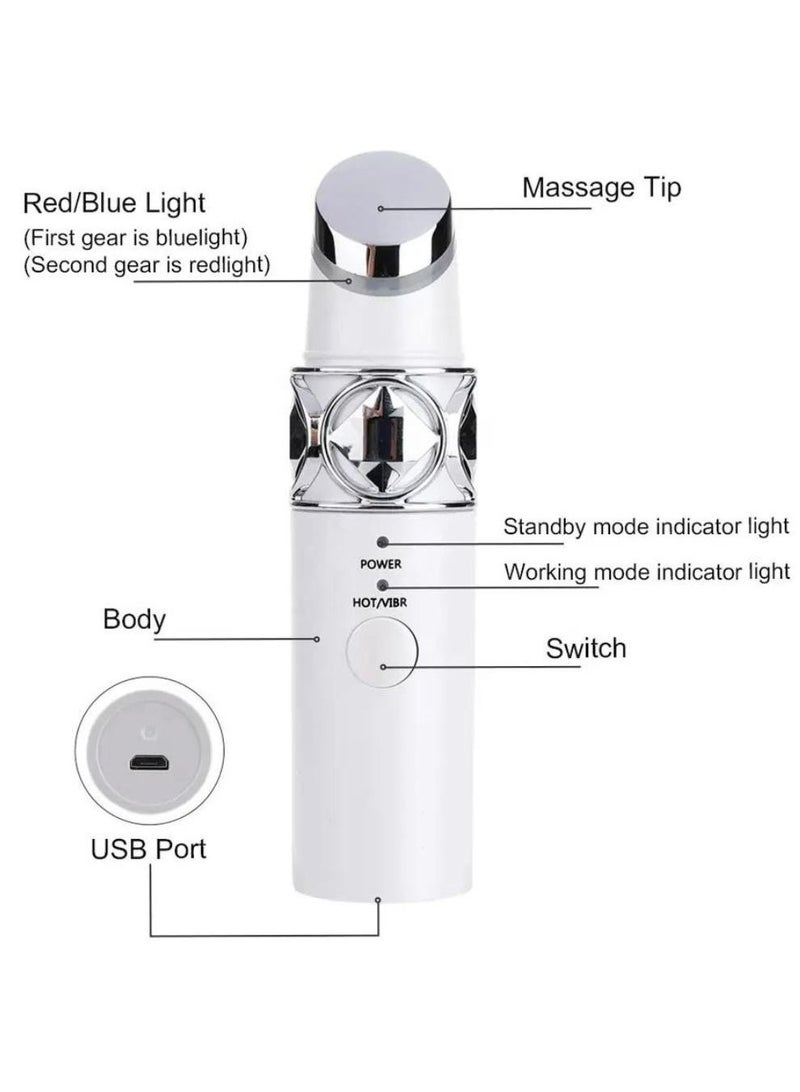 Facial Massage Pen Dark Circle Removal Vibration Wand Heat Import Instrument Lip Beauty Anti Sonic Stick Eye Massager