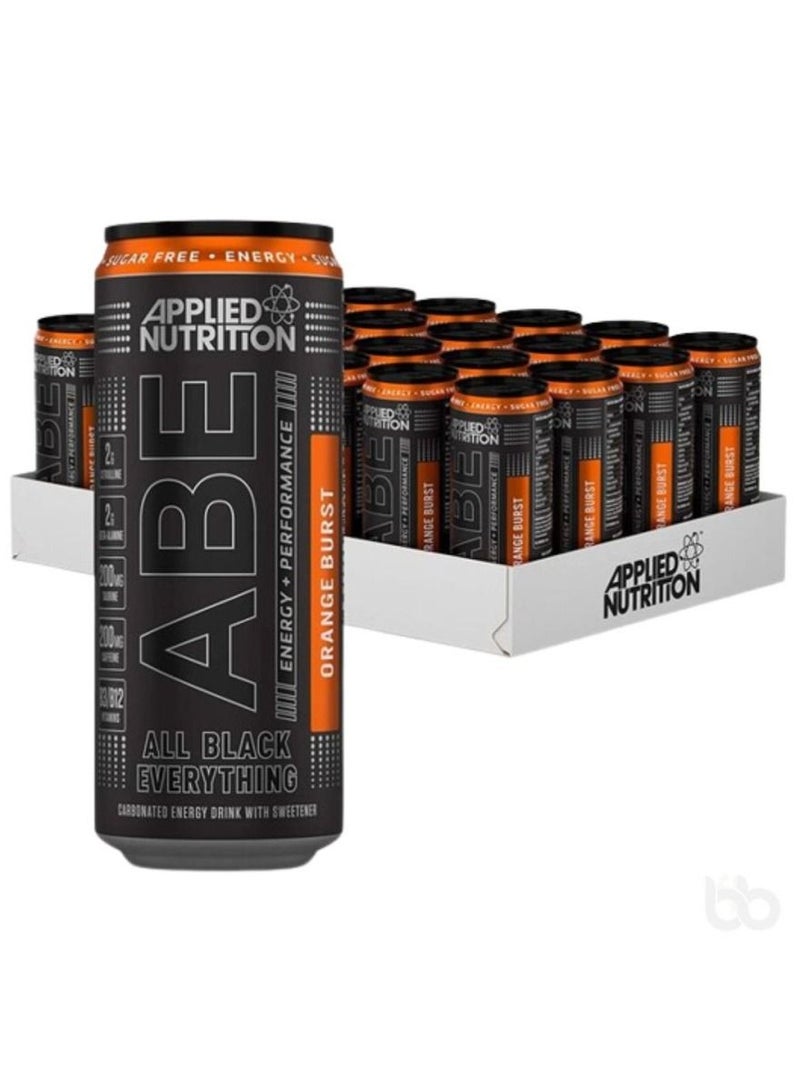 ABE Energy Drinks, Orange Burst, 330ml, Pack of 24